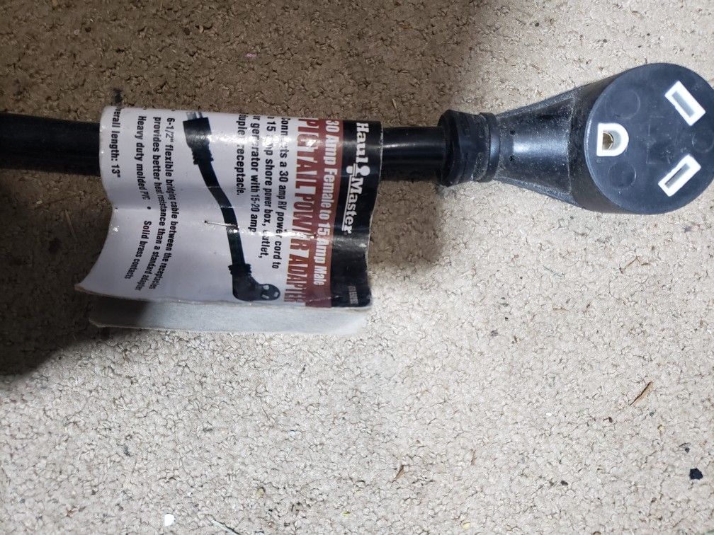 Pigtail Power Adapter 30 Amp Female With 15 Amp Male