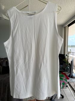 White Sleeveless Tank Top