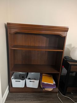 Wood Bookcase with Adjustable Shelves