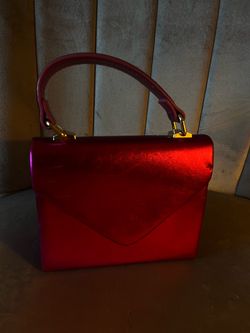 Red metallic shoulder bag