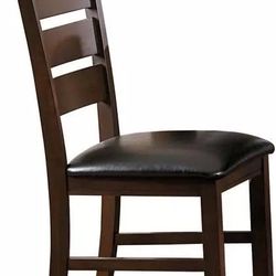 Set Of Two Brown Dining Chairs