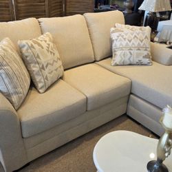 Beige Sofa Chaise Reversible Sectional