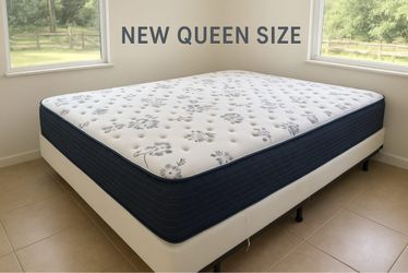 New queen  mattress and box spring. 2 pc bed frame is not included
