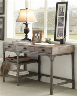 Brand New Weathered Oak Office Writing Desk