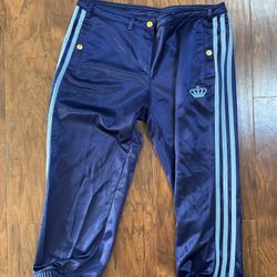 Adidas Missy Elliott Respect Me Collection Retro Sport 3/4 Pants Women Sz S Blue Trousers