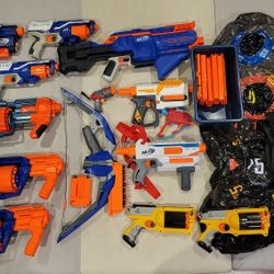 Nerf Guns, Targets, Lots Of Ammo, Goggles
