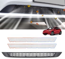 Front Grill Mesh fit for Tesla Model Y,Upgrade 3 layers Integrated,Grille Grid Insert, Air Inlet Vent Grille Cover fit for Tesla Model Y Accessories 2