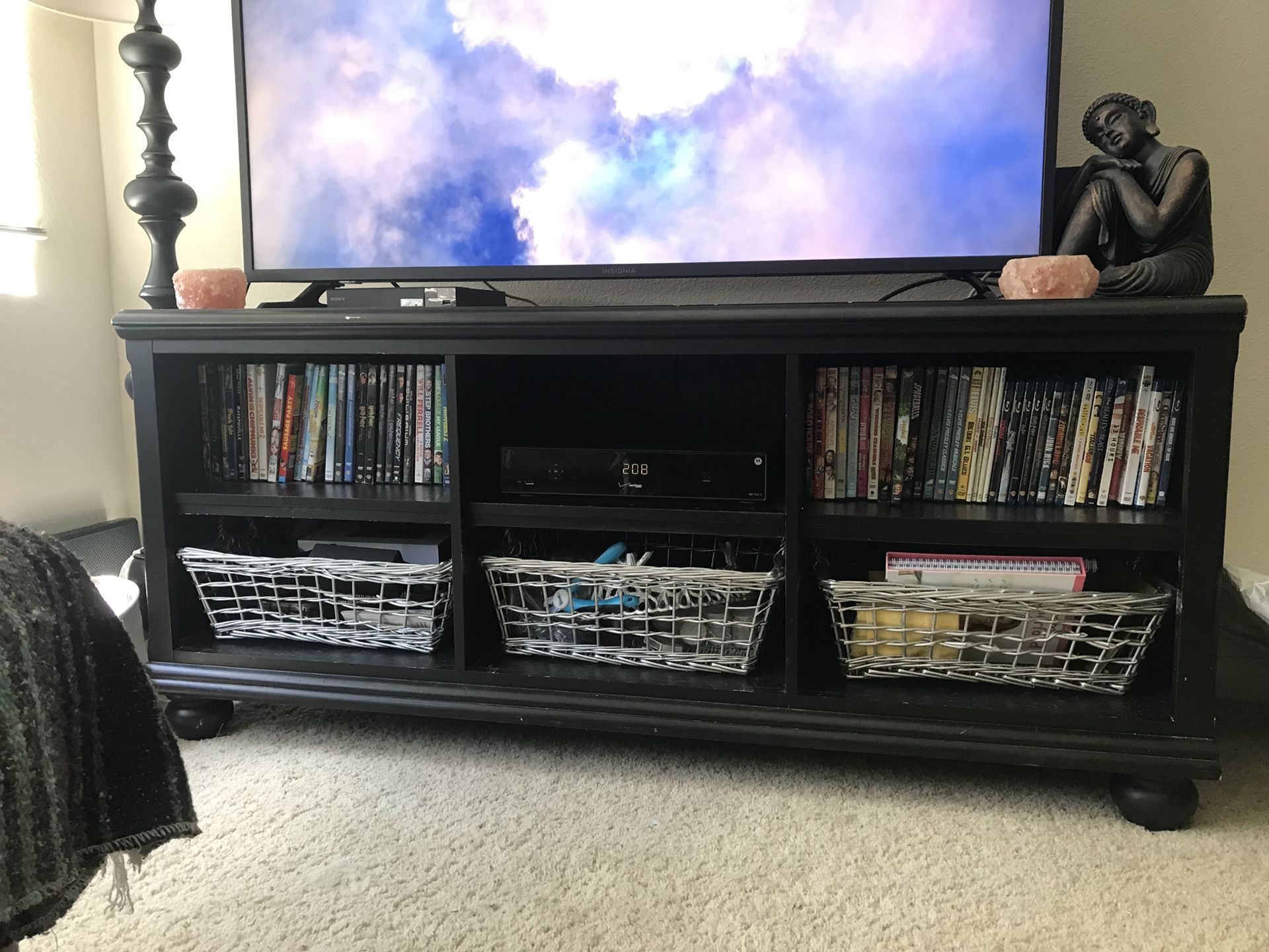 TV stand and 2 bookshelves