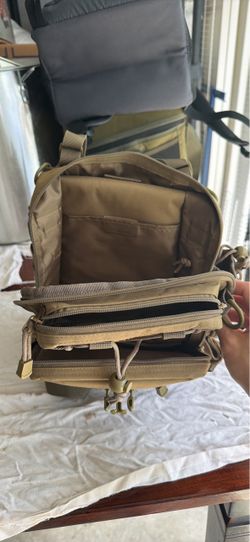 Tan Tactical Sling Shoulder Bag for fishing