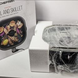 Chefman Electric Grill And Skillet Ridged Surface #882