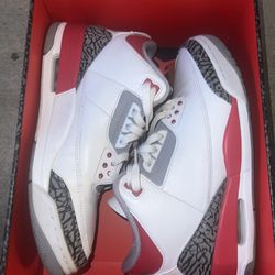 Jordan 3 fire red 2022 size 10 authentic