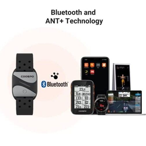 Coospo Heart Rate Monitor, Bluetooth 5.0 And ANT+. IP67