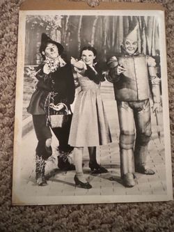 Vintage Wizard of Oz Photo Dorothy Scarecrow Tin Man 8x10