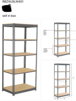 5 Shelf, Standard Duty Boltless Shelving, Starter,, Wood