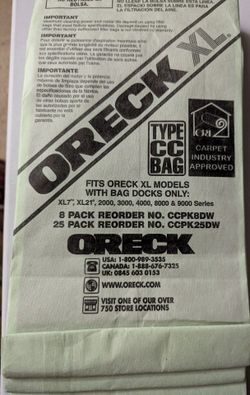 Oreck XL Type CC Bag