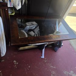 Free Glass Top Wooden Coffee Table