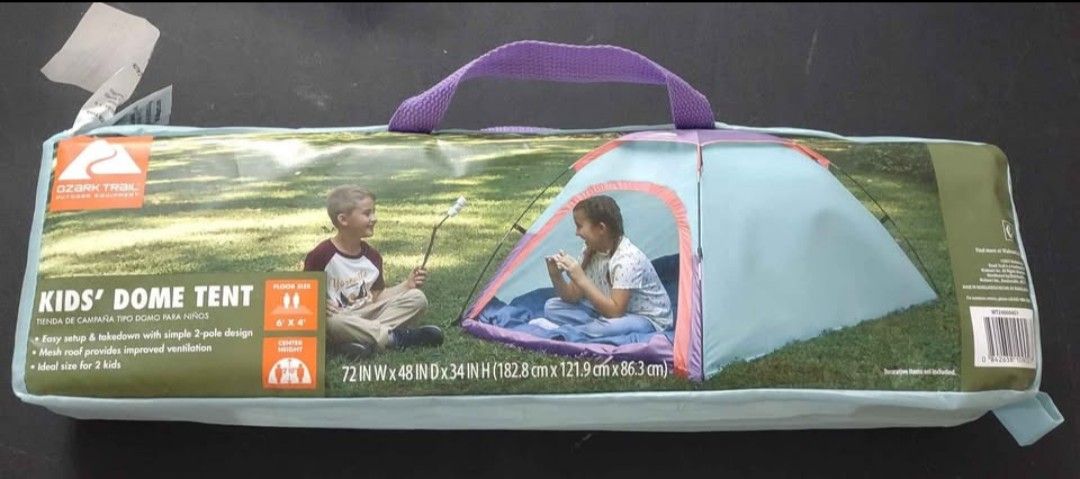 Ozark Trail, Kid's Dome Tent, 6' x 4' x 34”,  6 lbs. Ideal for 2 Kids