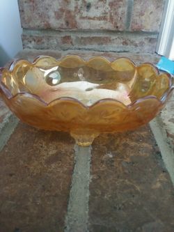 CARNIVAL GLASS FOOTED BOWL