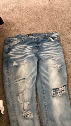 Blue purple jeans
