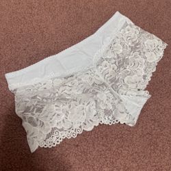 New Medium White Lace Panty Shorts Underwear Lingerie 