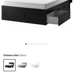 IKEA Brimnes Bed Frame with storage + Headboard 
