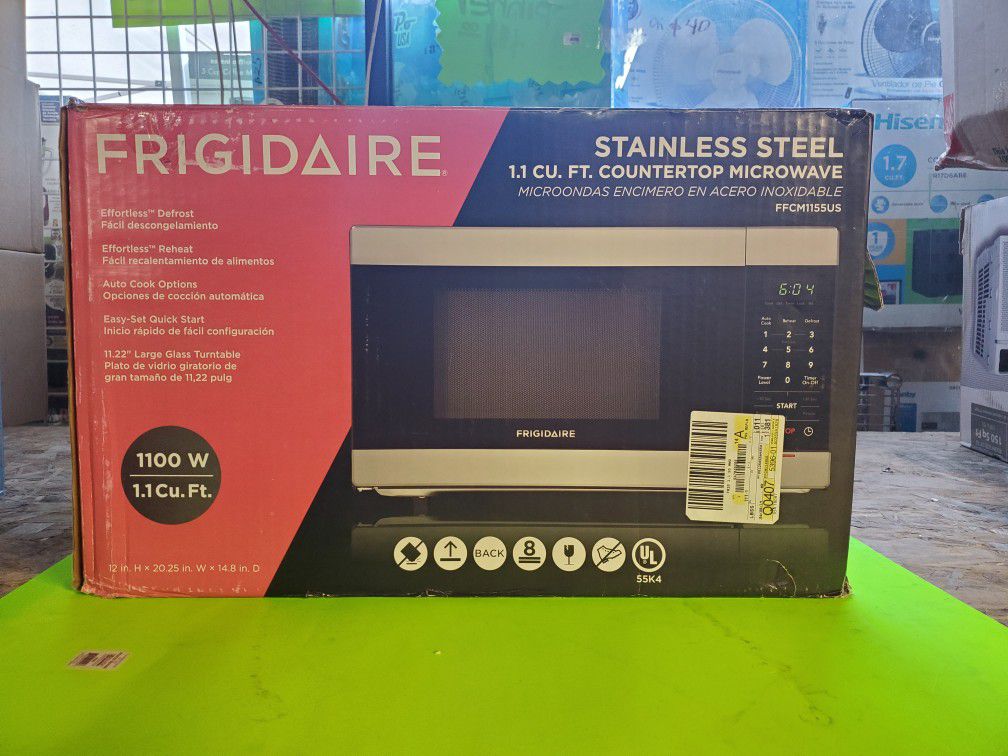 Microwave oven 1.1 cu ft new only open box.firme price