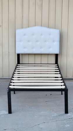 Twin bed frame with headboard
