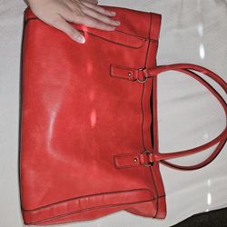 Red Leather Tote Back Negotiable 