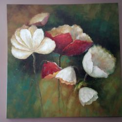 Textured Canvas Floral Painting 