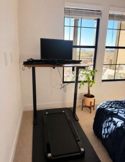 Standing Desk, Treadmill, & Mat- Never Used!