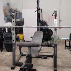 Bench Squat Rack Weight Pully System 