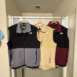 Three Lightly Used Men’s The North Face Denali Vest All Size Xl