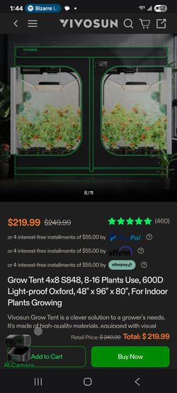 Vivo sun grow tent 4ft by 8ft
