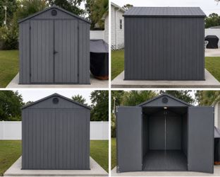Large Dark Gray Outdoor Storage Shed