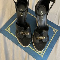 Black Guess Platform/wedge Heels Size 6