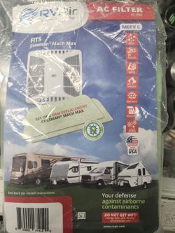 RV Air AC-125G Coleman Mach Max Replacement Air Conditioner Filter MERV 6 Polyester 2-Pack