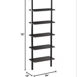 Dark Brown Wall Mount Bookshelf