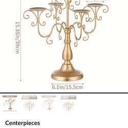 4 Gold Candle Center Pieces 