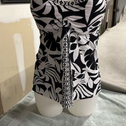 Black /White Halter Large