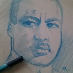 MARTIN LUTHER KING HAND DRAWN PORTRAIT ON PAPER UNFRAMED 9X6 INCHES ORLANDO 32839