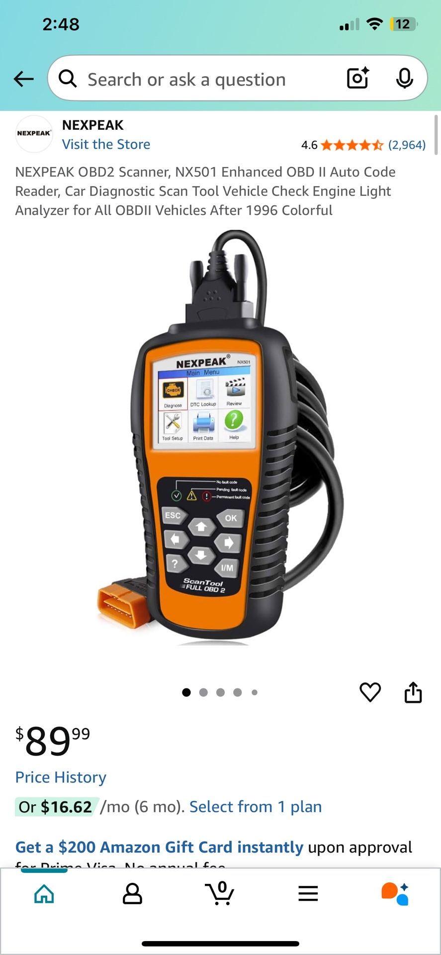 NEXPEAK OBD2 Scanner, NX501 Enhanced OBD II Auto Code Reader, Car Diagnostic Scan Tool Vehicle Check Engine Light Analyzer for All OBDII Vehicles Afte