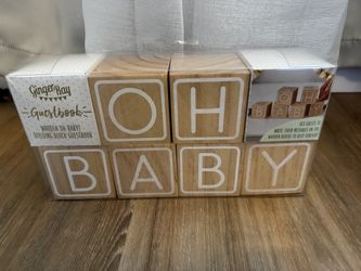 Oh Baby Wooden Block Guestbook - Baby Shower