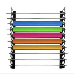 New in the box 10 Roll Black Wall Mount Storage System Rack for Car Vinyl & Tint- Large Sign & Banner Material Holder, Fabric Spool Convenient Craft S