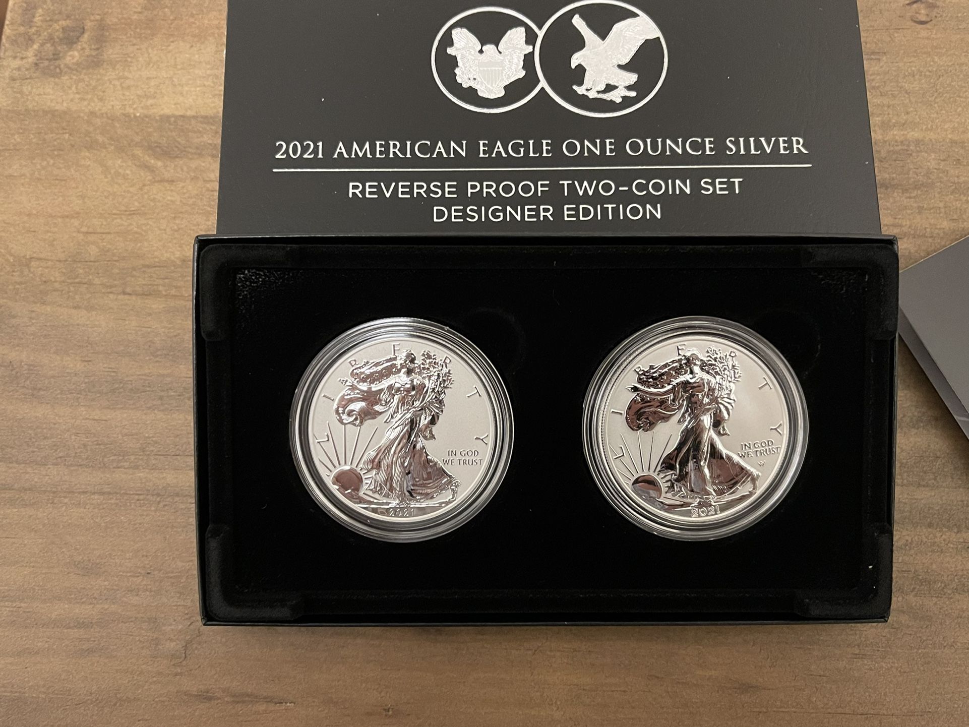 2021 Silver Eagle Reverse Proof 2 Coin Set Designer Edition