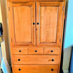 Solid Wood Armoire Hutch