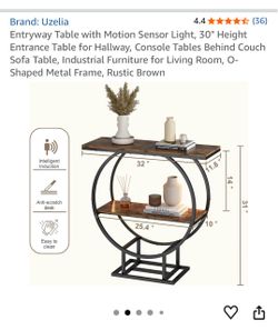 Uzelia Industrial Console Table with Motion Sensor Light