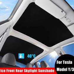 Sunshades for Tesla Model 3 Sunroof Highland 2025 Model Y 2020-25 Cloth Buckle