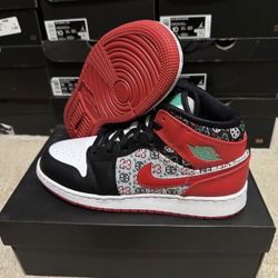 Jordan 1 Mid 'Ugly CHRISTMAS Sweater' DM1208-150 GS Size 6.5Y  Brand New