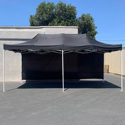 (New in box) $205 Heavy Duty 10x20 FT Easy Popup Canopy with (2) Sidewalls, Color Blue or Red