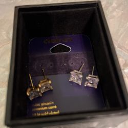 Claires Diamond Earrings  (sterling silver and plated gold 
